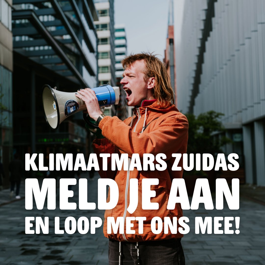 Morgen nemen wij de #Zuidas over! ✊🏾

Grote vervuilende bedrijven blijven vervuilen. Als zij daar niet mee stoppen, loopt de #klimaatcrisis volledig uit de hand. Daarom maken wij tijdens de #Klimaatmars een vuist tegen grote vervuilers. 

Meld je aan ➡️ bit.ly/KlimaatmarsZui…