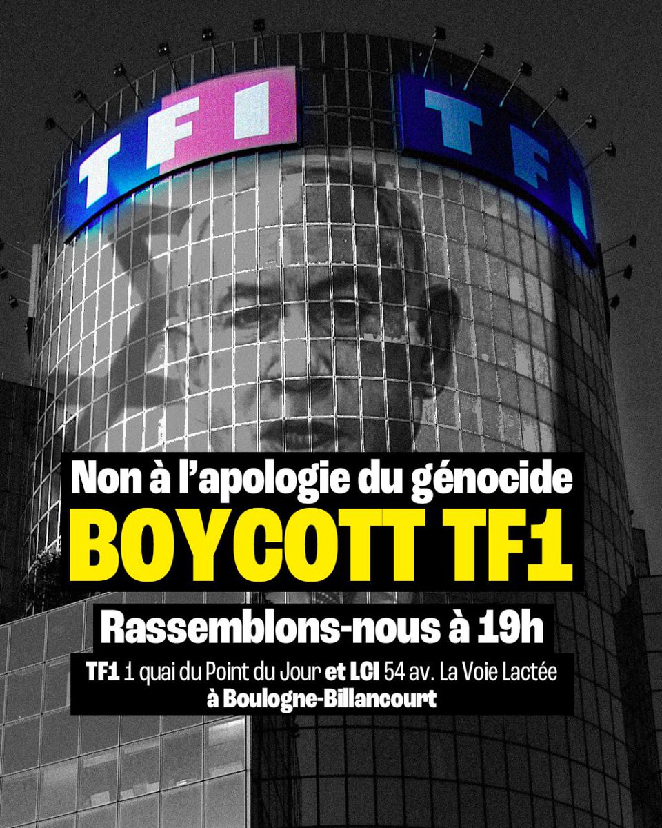 Cherchez l'erreur ! Le criminel de guerre  #Netanyahou est interviewé à la télévision française alors que le  député lfi @sebastiendelogu est exclu 2 semaines  parce qu'il a brandi un drapeau palestinien à l'assemblée. 
#boycottTF1