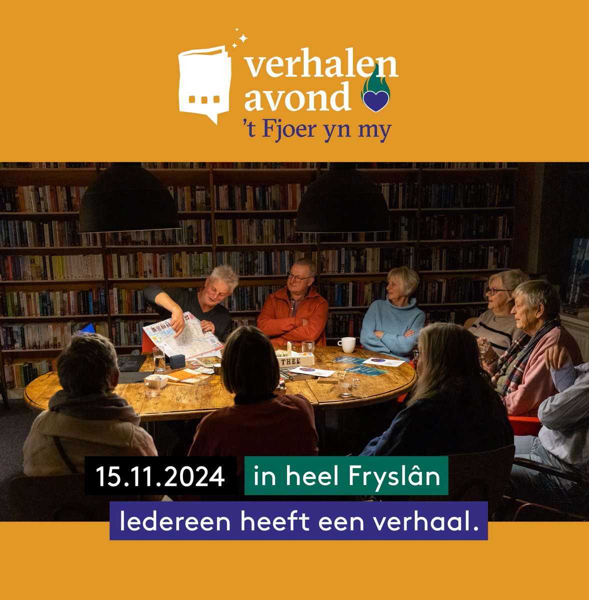 Brand er een vuur in jou wat je graag wilt delen met anderen? 15-11-24 komt #verhalenavond terug, in heel Fryslân.
Het thema dit jaar is ‘’t Fjoer yn my’. Interesse gekregen over de verhalenavond en wil je je eigen verhaal delen?Aanmelden via: verhalenavond.nl