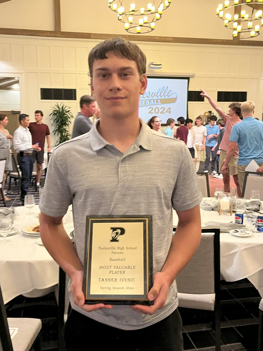 Congratulations to Tanner Ivusic for winning this season's MVP Award. <a href="/PHSFalcons18/">Poolesville AD</a> <a href="/PHSathletics/">PHS Athletics</a>