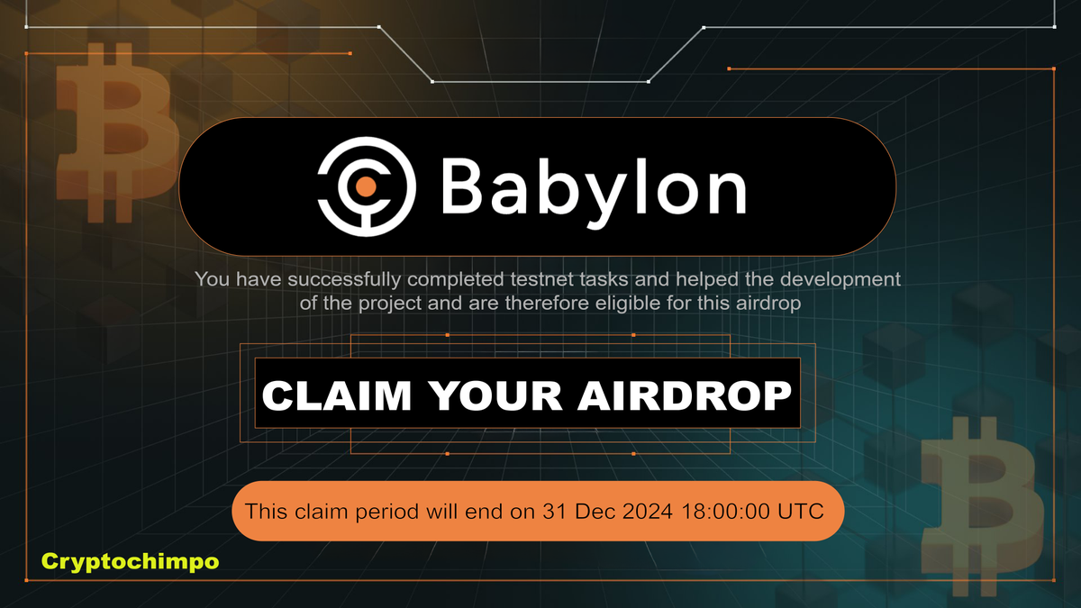 cryptochimpo's tweet photo. . @babylon_chain just closed a $70M investment round led by TOP crypto fund @paradigm🚨

Everyone who participates in the FREE testnet will receive an AIRDROP👀

🍌Costs: $0
🍌Time: 5 min
🍌Potential reward: $8000

Dive into the step-by-step guide

(step 6 is mandatory)

↓↓↓ https://t.co/yqwcNpGGAf