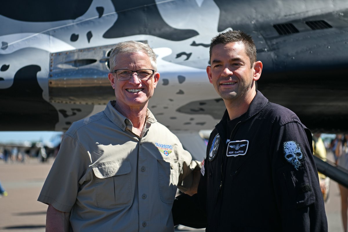 This year, we welcomed the Polaris Ghost Squadron for their aerobatic debut at #SNF24! Jared Isaacman also spoke at Victory's Arsenal Theatre about Polaris Ghost Squadron. Who got the chance to see the presentation? #SUNnFUN @rookisaacman 📸 Mike Brown & Martin Rogers