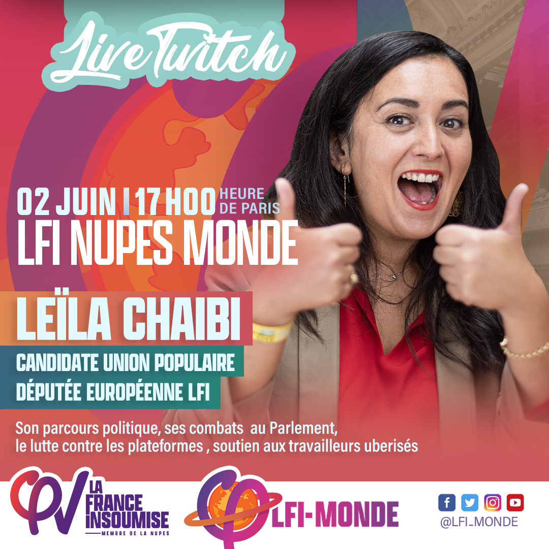 🎙️Ce dimanche 02 juin à 17h, on se retrouve en direct avec les camarades de @LFIMonde pour une conversation au long cours. Rdv sur Youtube👉youtube.com/live/jDQqQcTNQ… Sur Twitch👉twitch.tv/lfi_nupes_mond…