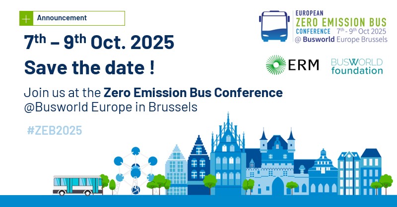 📣The European ZEB Conference is back!

📅 Mark your calendars for the 6th ZEB edition: it will take place in Brussels at @Busworld Exhibition, on 7th – 9th October 2025

Interested in sponsoring the event? Contact us directly! 
#ZEB2025 #Busworld #Cleanmobility #BusworldEurope