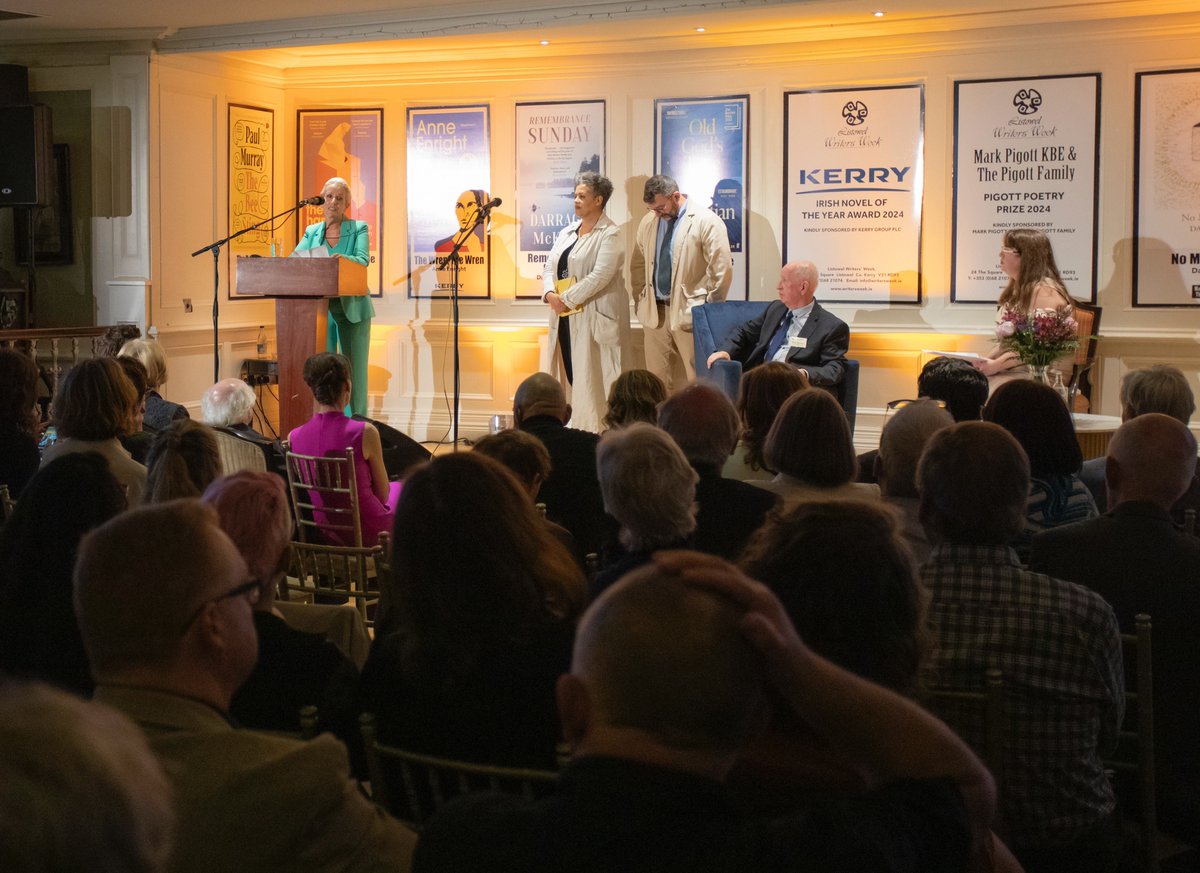 Last night at <a href="/WritersWeek/">Writers' Week</a>, Catherine Keogh, Chief Corporate Affairs Officer at Kerry announced Darragh McKeon as this year’s winner of the Kerry Group Irish Novel of the Year award, for their novel, 'Remembrance Sunday'. 

Congratulations again to Darragh! 

#ListowelWritersWeek