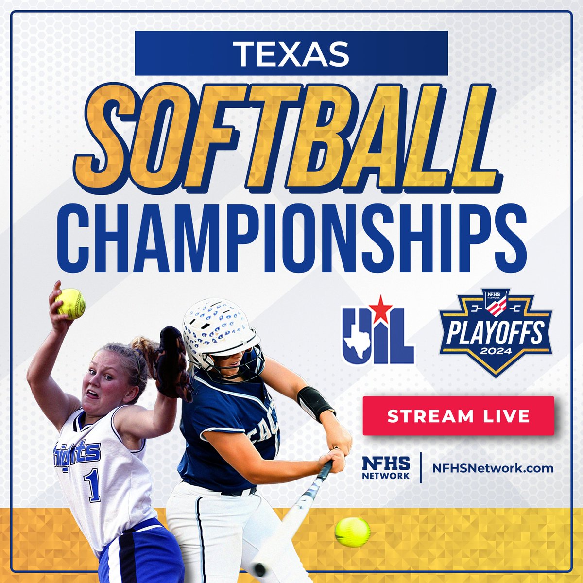 @uiltexas Don't miss the action from the 2024 UIL Softball Semifinals & Championships on the #NFHSNetwork today! 🥎 Watch live through the OFFICIAL link here: bit.ly/47mYZrC ✅