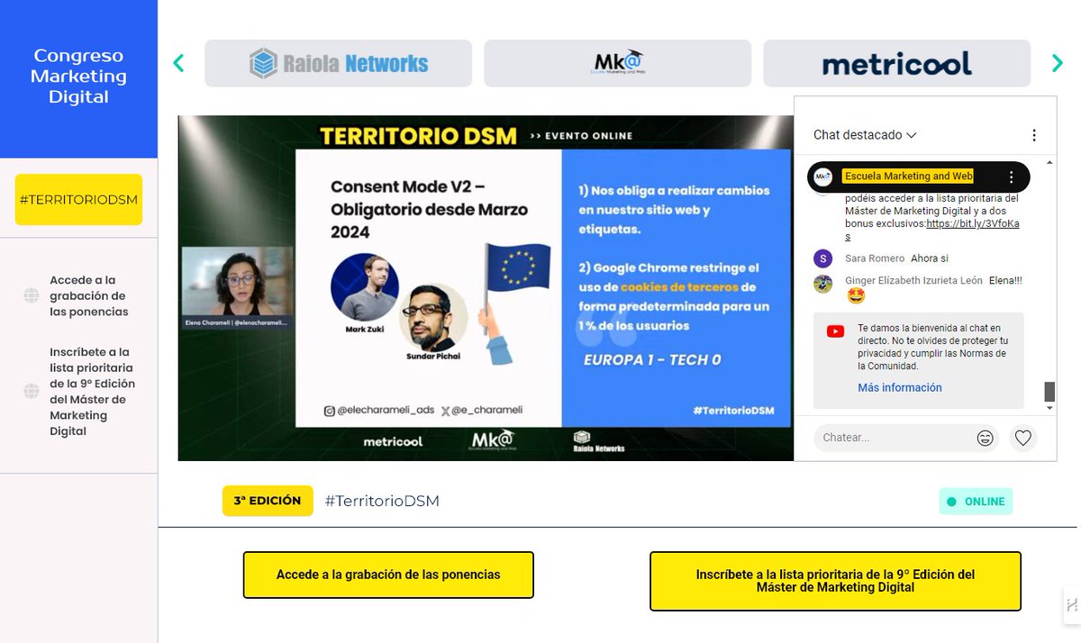Míriam Paredes XM (@miriamparedesxm) on Twitter photo Novedades y evolución de Google Ads con <a href="/e_charameli/">Elena Charameli</a> en el #TerritorioDSM ✅
Gracias <a href="/marketingandweb/">Marketing and Web</a> <a href="/escuelamktweb/">Escuela Marketing and Web 🎓</a> <a href="/miguelfloro/">Miguel Florido</a> Novedades y evolución de Google Ads con <a href="/e_charameli/">Elena Charameli</a> en el #TerritorioDSM ✅
Gracias <a href="/marketingandweb/">Marketing and Web</a> <a href="/escuelamktweb/">Escuela Marketing and Web 🎓</a> <a href="/miguelfloro/">Miguel Florido</a>