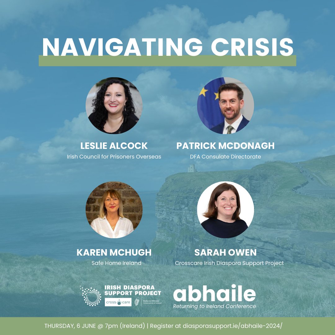 In 2023 alone, we assisted 946 🇮🇪 citizens - and that doesn't count the many more supported by our #GlobalIrish network of colleagues.

Don't miss this panel w/ Project Leader @SarahOw3n, @Safehomeireland, @ICPOprisoners, and @dfatirl on working w/ emigrants returning in crisis.