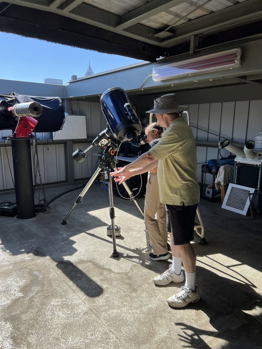 webb_krista's tweet image. Excited to be looking at the sun through the GA Tech telescope! Great field trip today!#CCSD #CCSDcares