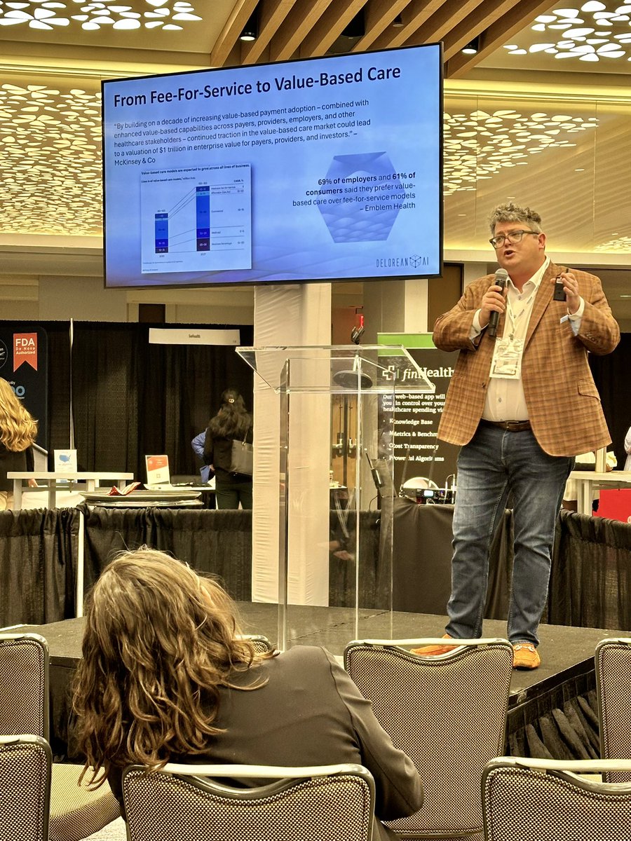 deloreanai's tweet photo. Our #founder and #ceo discussing the impact of #medical #ai on health outcomes and cost of care! Moving from #valuebasedcare to full risk #thinc360 https://t.co/8ArrmWhxj0