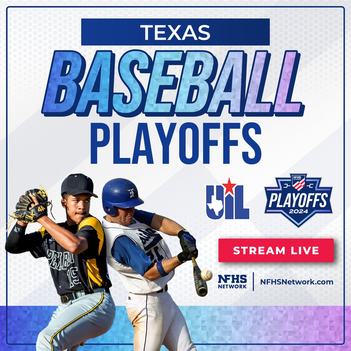 @uiltexas Can't make it out in person? Watch the 2024 UIL Baseball Playoffs on the #NFHSNetwork today! ⚾️ Stream live through the OFFICIAL link here: bit.ly/47mYZrC ✅