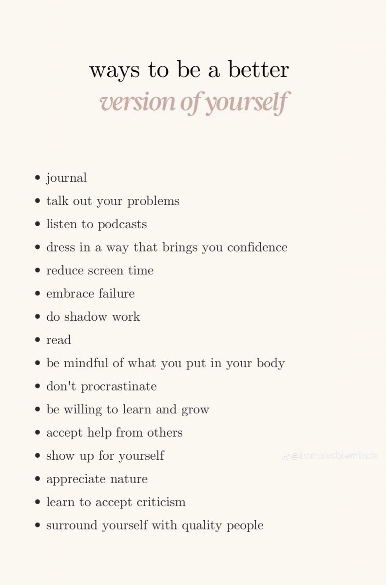 Liminal1988's tweet image. Ways to be a better version of yourself