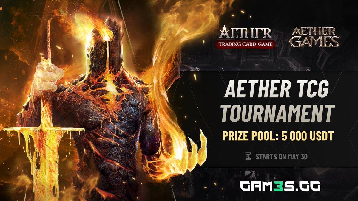 💥Greetings adventurers! Prepare to embark on an epic journey of skill and strength in our thrilling @AetherTCG Tournament in partnership with <a href="/GAM3Sgg_/">GAM3S.GG</a> 

Dive into our new tournament where you can battle it out for a prize pool of $5000 USDT distributed among the top 200