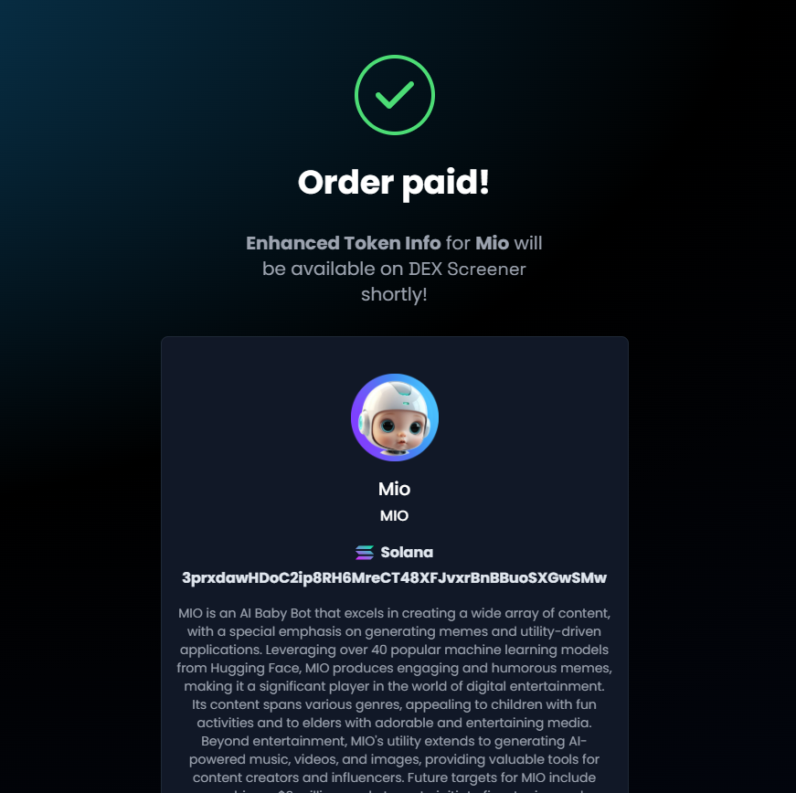 MIOonSol's tweet photo. Enhanced Token Info for Mio will be available on @dexscreener shortly! 

Buy $MIO on
Jupiter: https://t.co/ajhietmgR8
Raydium: https://t.co/8r9IFS4ybq
BirdEye: https://t.co/1SdsaNgBak https://t.co/OvDVhC7aWX