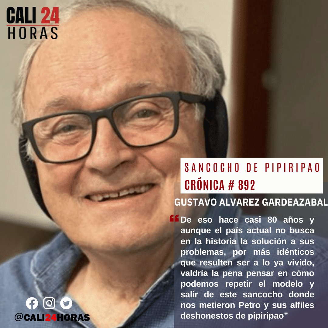 Aquí puedes leer la crónica #892 de Gustavo Alvaréz Gardeazábal 'SANCOCHO DE PIPIRIPAO' #gobiernonacional #golpedeestado.