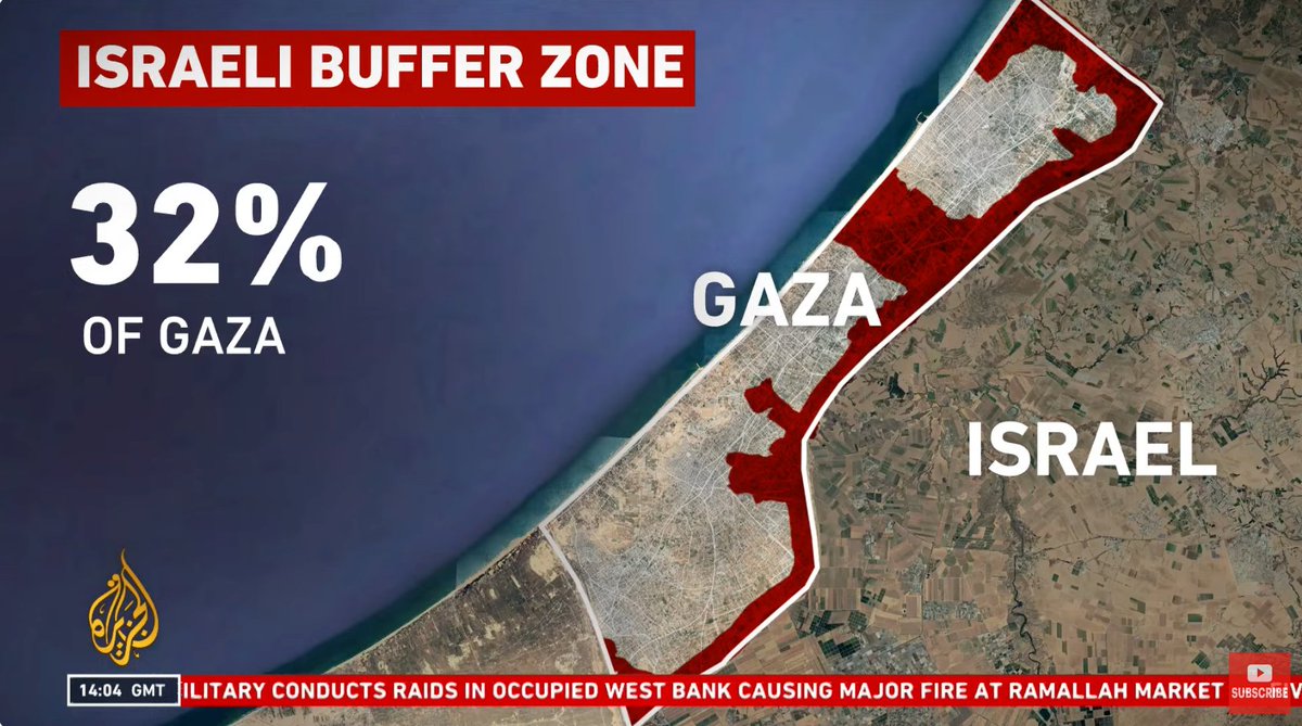 Israel intends to colonize at least 32% of the Gaza Strip. It was always about the creation of 'Greater Israel' over all the lands of Palestine, from the river to the sea. For Israel, this is the new map of the Strip ... until such a moment where they can turn it all red.