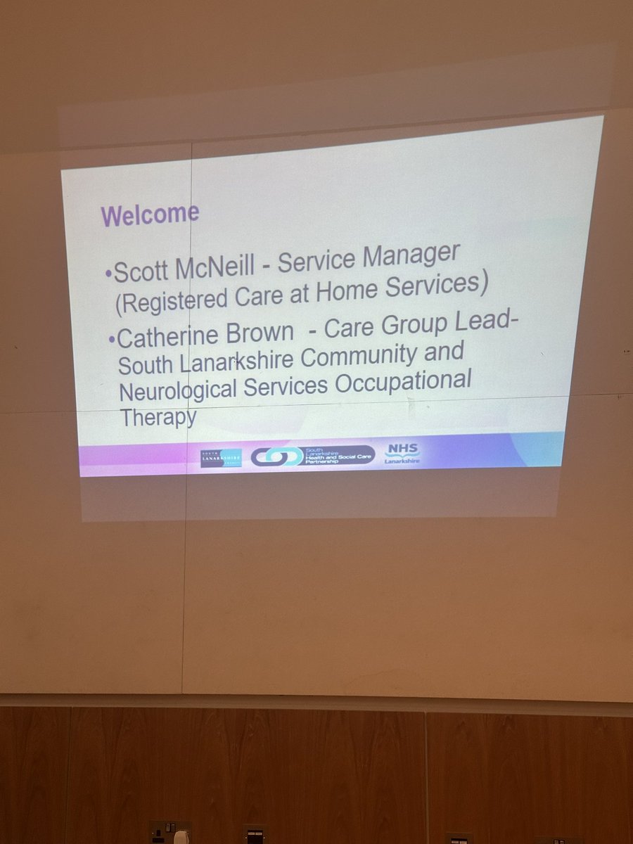 Cathnwb's tweet photo. Delighted to be in Clydesdale today for phase 1 of the launch of proportionate care in South Lanarkshire. Really positive sessions. A truly integrated individualised approach supporting people to achieve the goals that matter to them. https://t.co/Pu1TlZk177