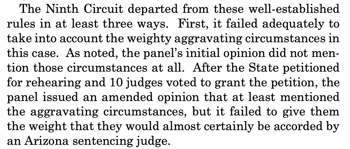 Alito's opinion in today's capital case has an important lesson for the courts of appeals: If you amend your opinion to add a new substantive point, the Supreme Court may interpret it as a tactic admission that your legal analysis was wrong all along. supremecourt.gov/opinions/23pdf…