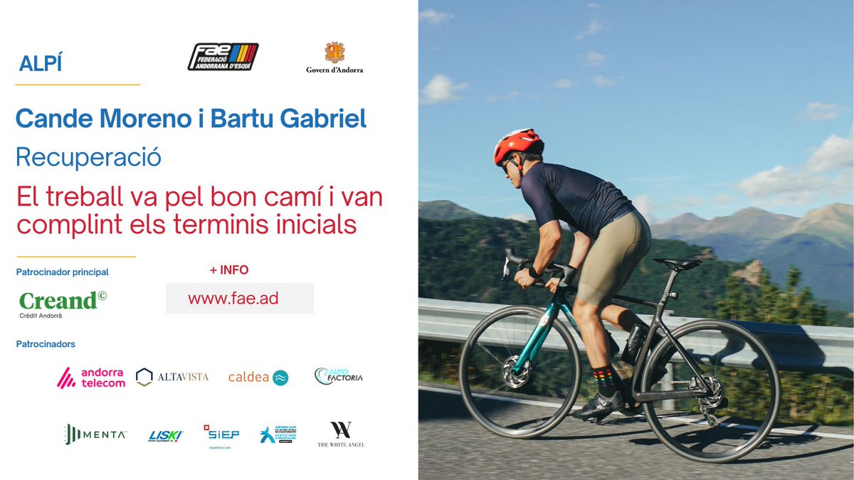 ALPÍ · Bona evolució de les lesions de #CandeMoreno i <a href="/bartugabriel/">Bartumeu Gabriel</a>  

ℹ️ fae.ad/index.php?opti…