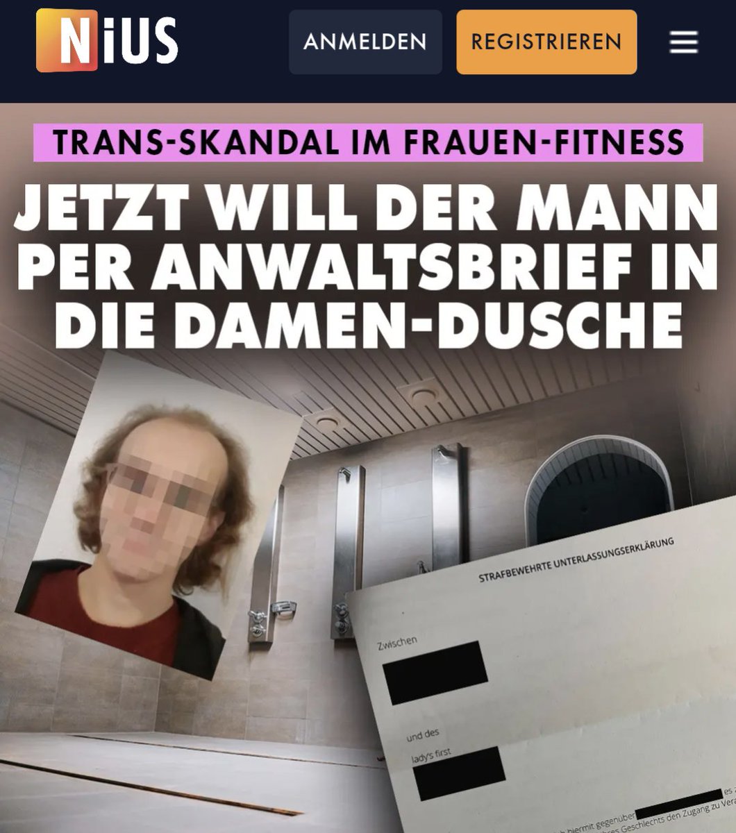 Nächste Eskalation nach dem Drohbrief der Bundesregierung: Jetzt will ein Mann per Anwaltsbrief Zugang zur Frauendusche. Und Tausende Euro Entschädigung. Die Regierung hat ein Höllengesetz geschaffen. nius.de/news/trans-ska…