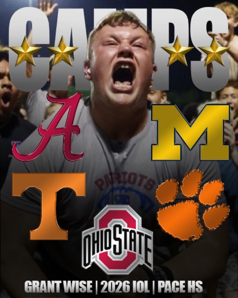 Thankful for so many invites! Wish I could make it to all the camps! I chose 5 schools with OL coaches I have never camped with. This will make 30 camps in 3 summers‼️ READY TO WORK‼️ @PaceHSfootball @BLester1993 @larryblustein @samspiegs @ChadSimmons_ @adamgorney