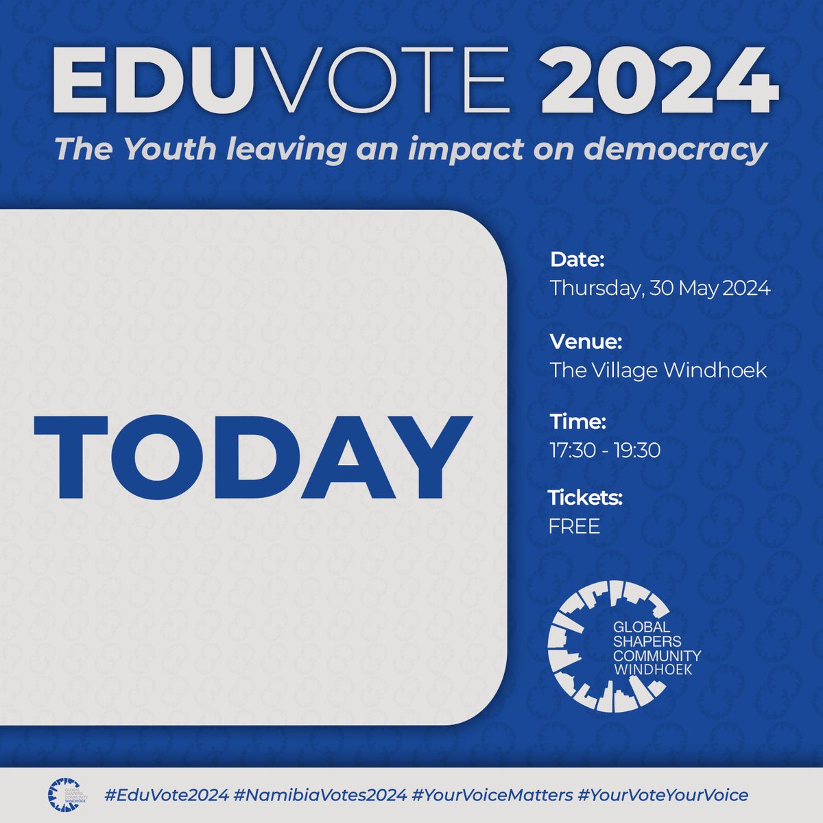 It’s game day! If you could not grab a ticket in time, don’t worry, we’ll be streaming the event live on our Instagram page, so tune in tonight from 17:30 - 19:30.

#EduVote2024 #NamibiaVotes2024  #YourVoiceMatters #YourVoteYourVoice