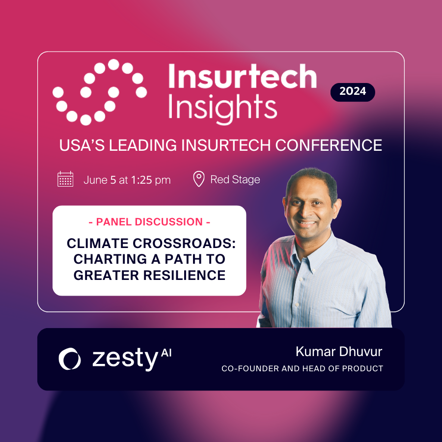 Join #ZestyAI Co-Founder, Kumar Dhuvur, at #ITIUSA2024! Kumar will be participating in the panel discussion "Climate Crossroads: Charting a Path to Greater Resilience." 
 
See you there!  

#ITI2024 #InsurtechInsights #Insurance #Insurtech