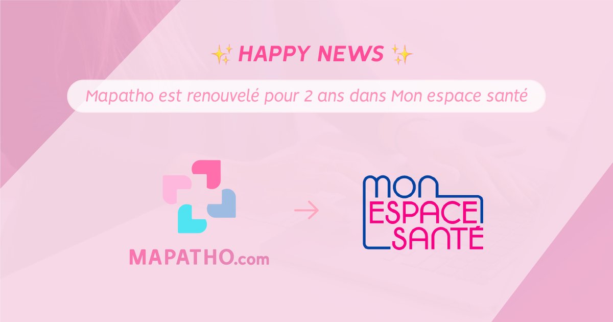 🔔 Grande Nouvelle : Mapatho renouvelé pour 2 ans dans #MonEspaceSanté ! 🔔

Ce renouvellement confirme notre engagement à offrir des ressources de qualité pour améliorer le quotidien des malades chroniques. 

#SantéNumérique #InnovationSanté #SantéPourTous