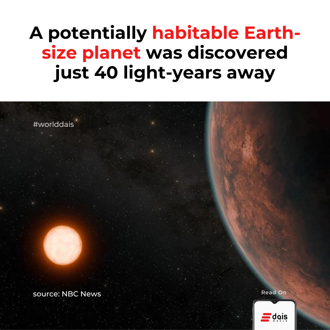 A potentially habitable Earth-size planet was discovered just 40 light-years away.
Dubbed Gliese 12 b, the planet takes 12.8 days to orbit a star that is 27% of the sun’s size.
.
.
#earth #earthfocus #worlddais #earthofficial #sciencefacts #ScienceUpFirst #trendingpost