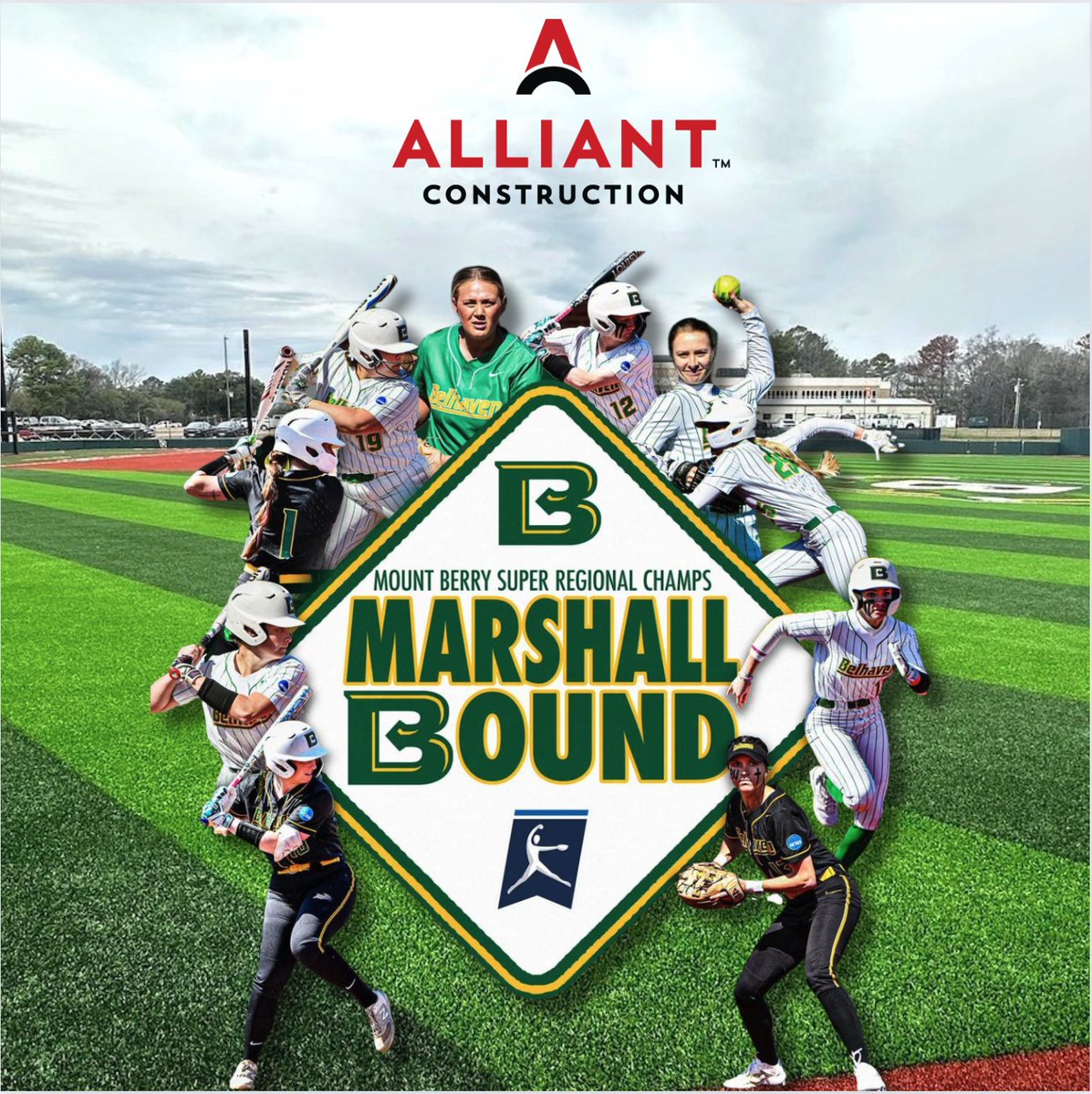 A huge congratulations to the Belhaven University softball team for their advancement to the DIII World Series in Marshall, Texas! Their first game is tonight at 7:30 p.m. #Alliant enjoyed being a part of building a first-class field for a first-class team. GO BLAZERS!