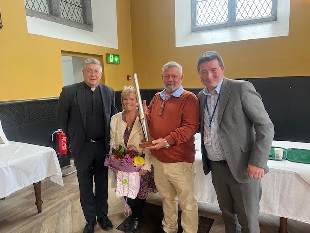 A large gathering today in Pugin Hall, St Patrick's Maynooth to wish Michael Lennon well on his retirement. 41 years of exceptional service to St Patrick's and Maynooth University. Michael has seen it all and kept the campus going through hurricanes, snow storms and pandemics.