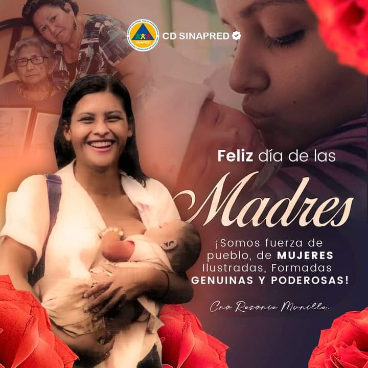 SINAPRED celebra a cada una de las madres nicaragüenses,  reconociendo su rol protagónico en la gestión y mitigación del Riesgo de Desastres. 👩‍🚒👩‍🚒🗺

 #SoberaníayDignidadNacional  #SinapredSomosTodos #PrevenirEsVivir