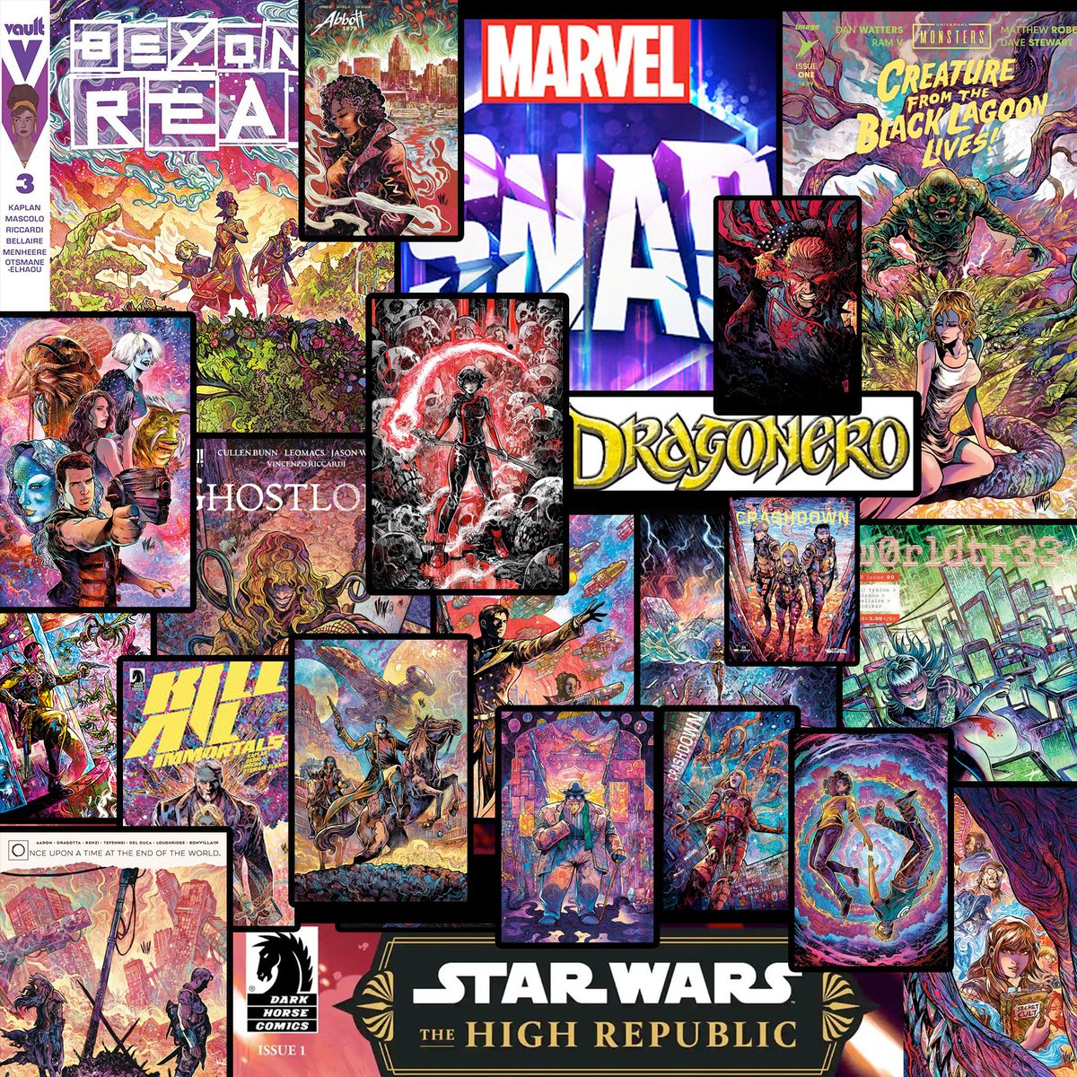 My 2024 so far.Drawing #StarWars,#MarvelSnap, Dragonero.Published #BeyondReal 3, #Ghostlore 7. Doing and releasing Covers. I'm so,so grateful for all the opportunities,and trying to give you all my best!
@DarkHorseComics @boomstudios @marvelsnap @ImageComics @thevaultcomics