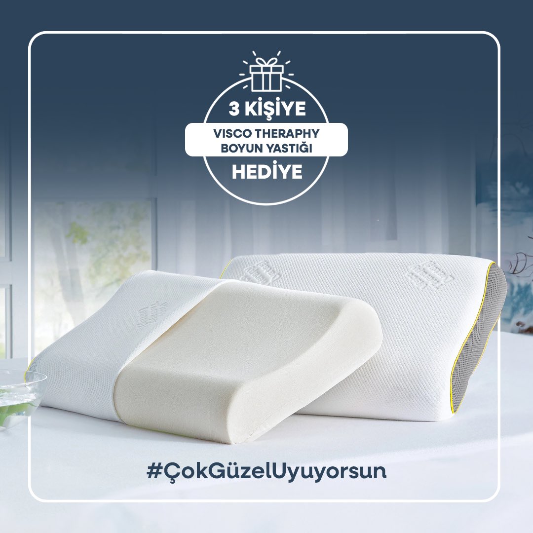 Şanslı 3 kişiye Yataş’tan Visco Therapy Boyun Yastığı hediye!🎁
Katılmak için; bu gönderiyi beğenin, retweet edin ve #ÇokGüzelUyuyorsun etiketimiz ile birlikte 1 arkadaşınızı bu tweetin altında etiketleyin!
Kazanan talihliler 3 Haziran tarihinde açıklanacaktır.
#YataşBedding