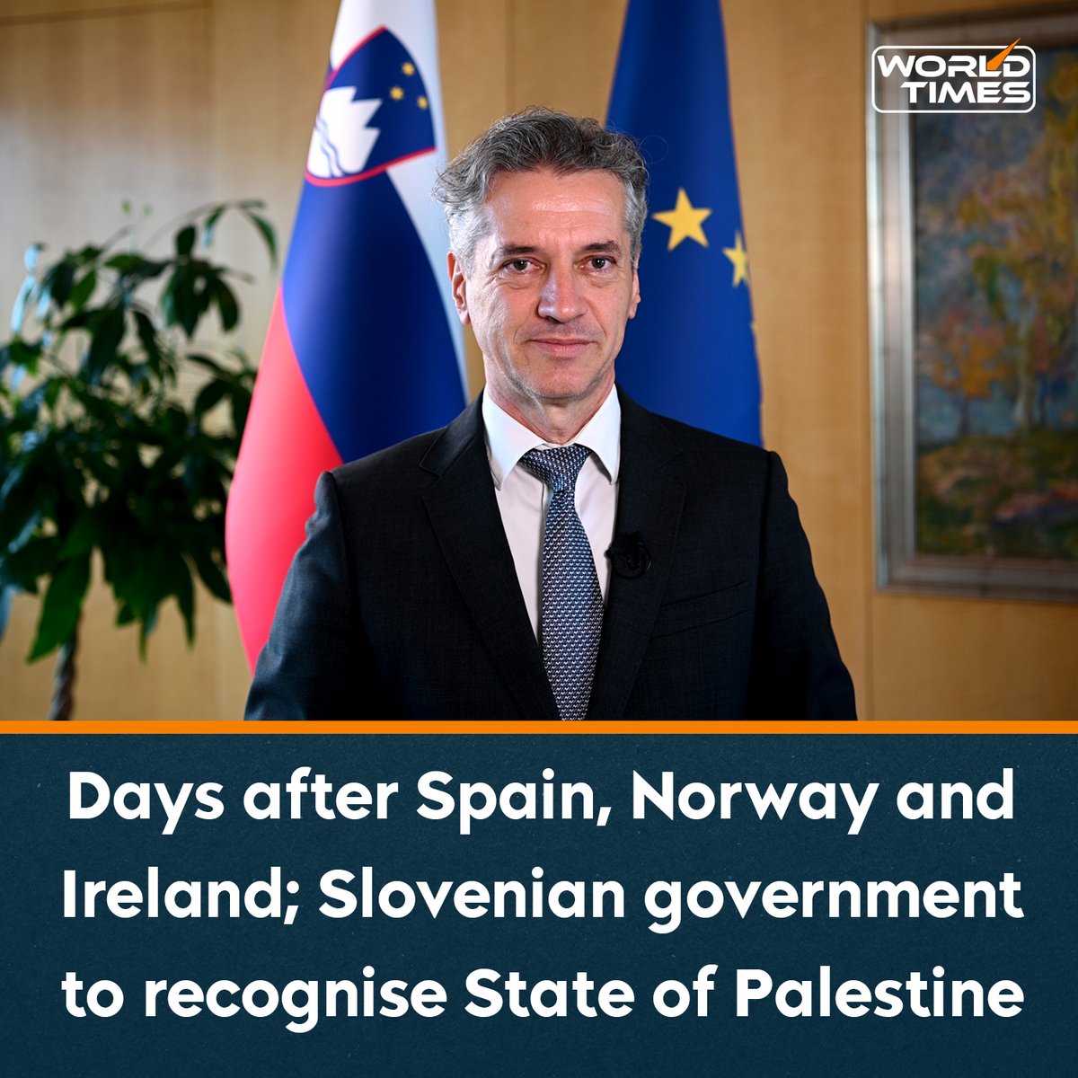 BREAKING: Slovenia’s government on Thursday endorsed a motion to recognize a Palestinian state and asked the parliament to do the same. The country's Prime Minister Robert Golob said that his government sent the recognition proposal to parliament, which could convene as early as