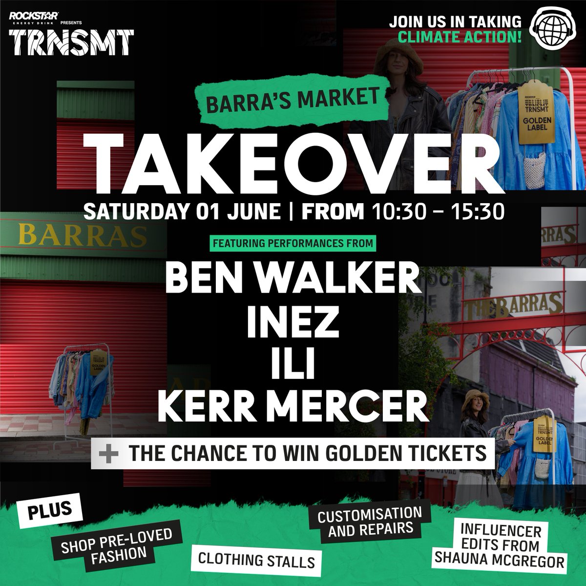 Join us this Saturday as we take over the iconic Barra’s Market to celebrate all things fashion, sustainability, innovation and community - with the chance to WIN some golden tickets ⚡️ @rockstarenergyuki