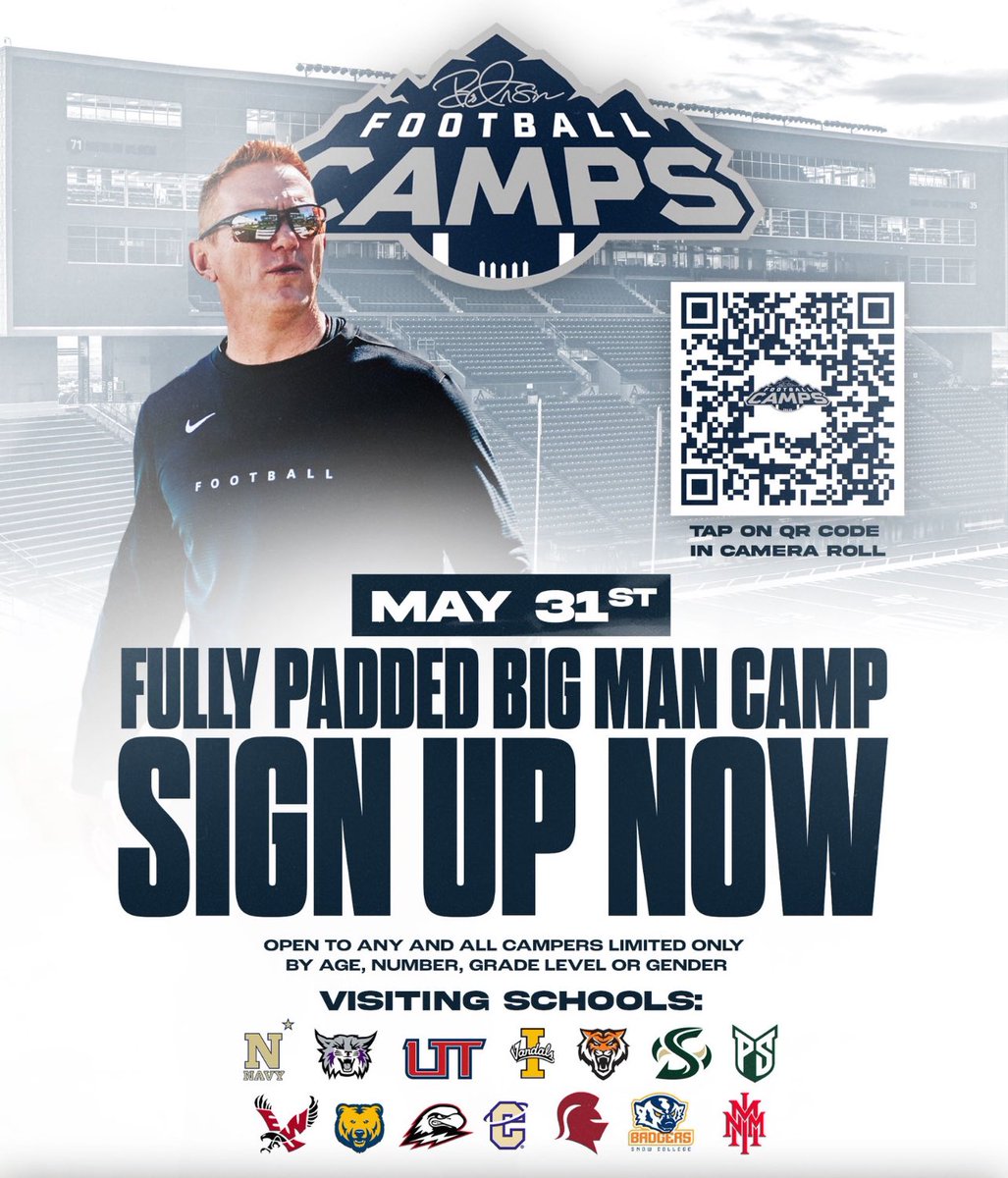 I’ll be attending the Utah State Big Man Camp tomorrow! @DjTialavea_86 @USUFootball #usubigmancamp