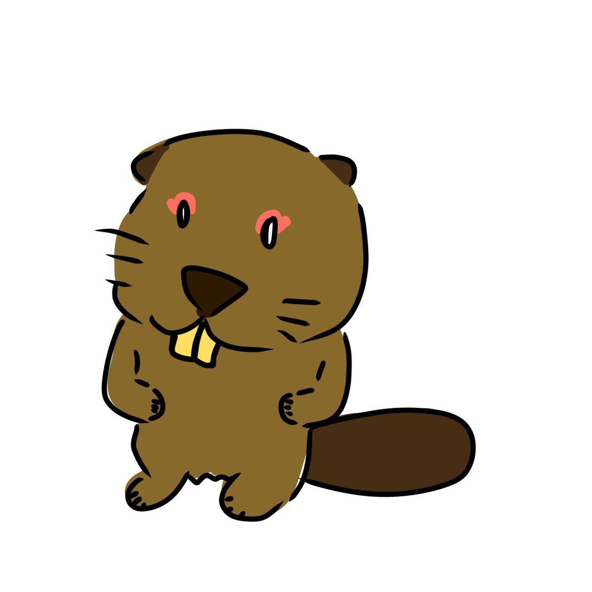 keio_sui's tweet image. #シャドビバ 非公式キャラクターの、アイシャドウをつけたビーバー、シャドウビーバーを考えました