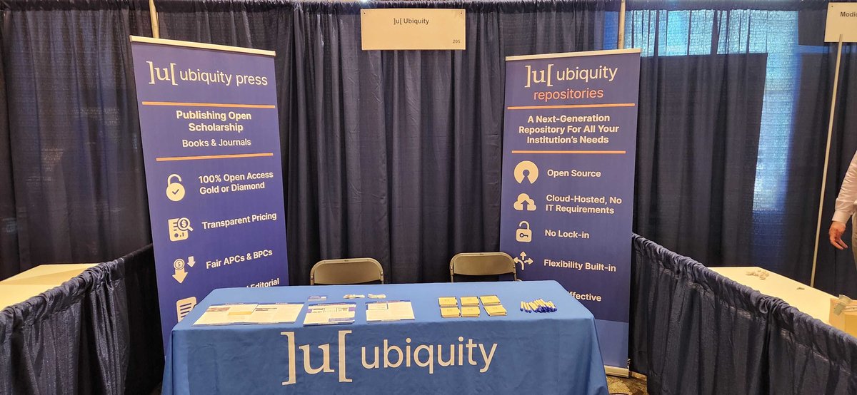 On to day 2 of #SSP2024📖 Make sure you swing by booth #205 to pick up some ]u[ Ubiquity goodies before they're all gone! #OA #OpenAccess #scholarlypublishing