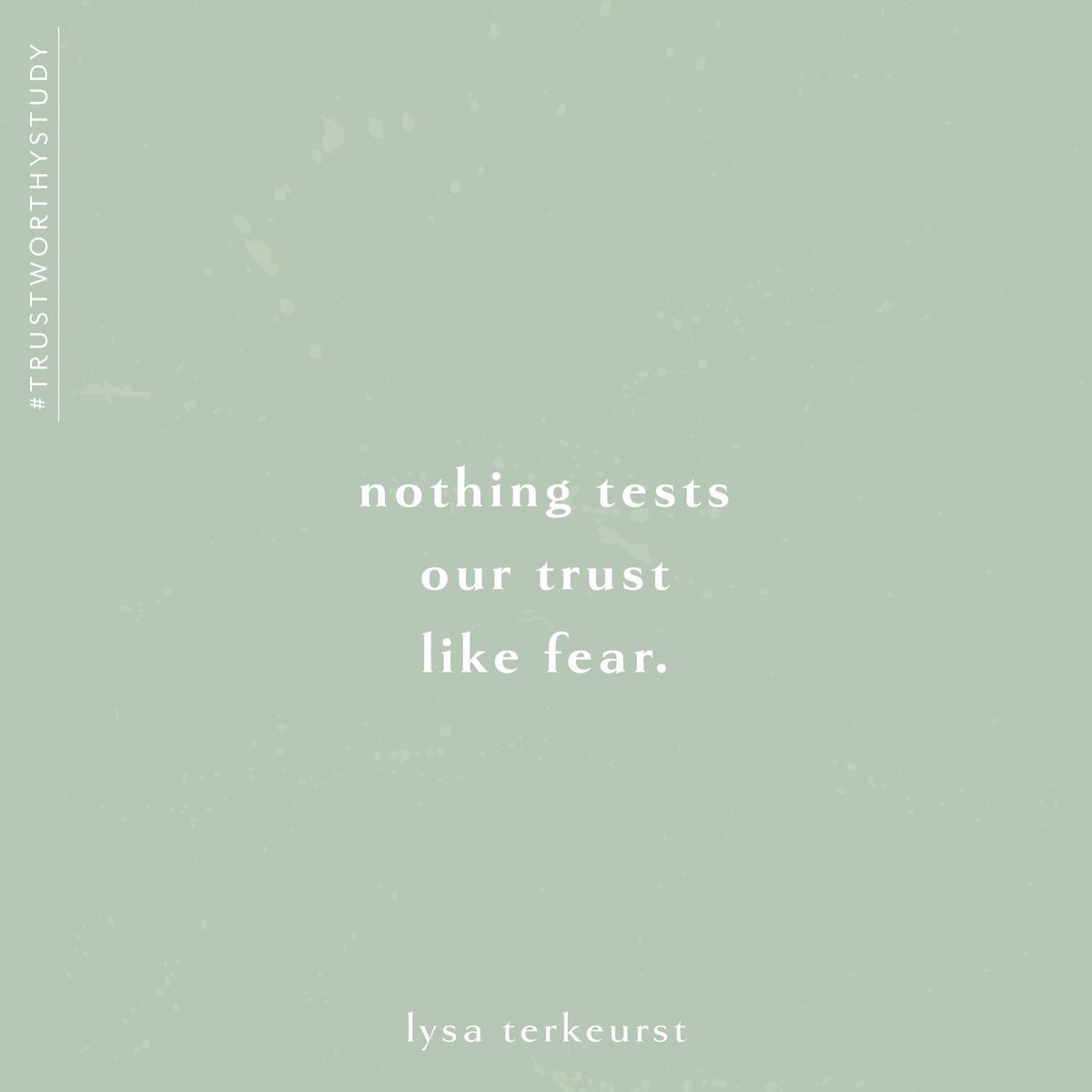 LysaTerKeurst's tweet image. Nothing tests our trust like fear, but fear fades when we trust the strength and sovereignty of our God.

Fear doesn’t have to pull us away from trusting God, sweet friends. We can actually let it be the catalyst to us choosing to trust God more than ever.