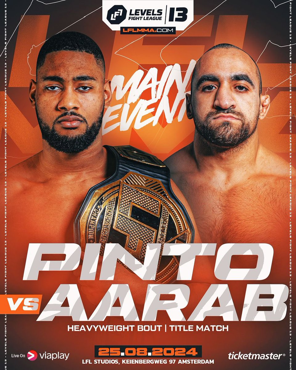 CSTodayNews's tweet photo. Mario Pinto will defend his LFL Heavyweight Championship against Soufyan Aarab in the main event of #LFL13 on August 25th in Amsterdam 🇳🇱
(via @LFL_MMA) https://t.co/cBnt5HdLWT