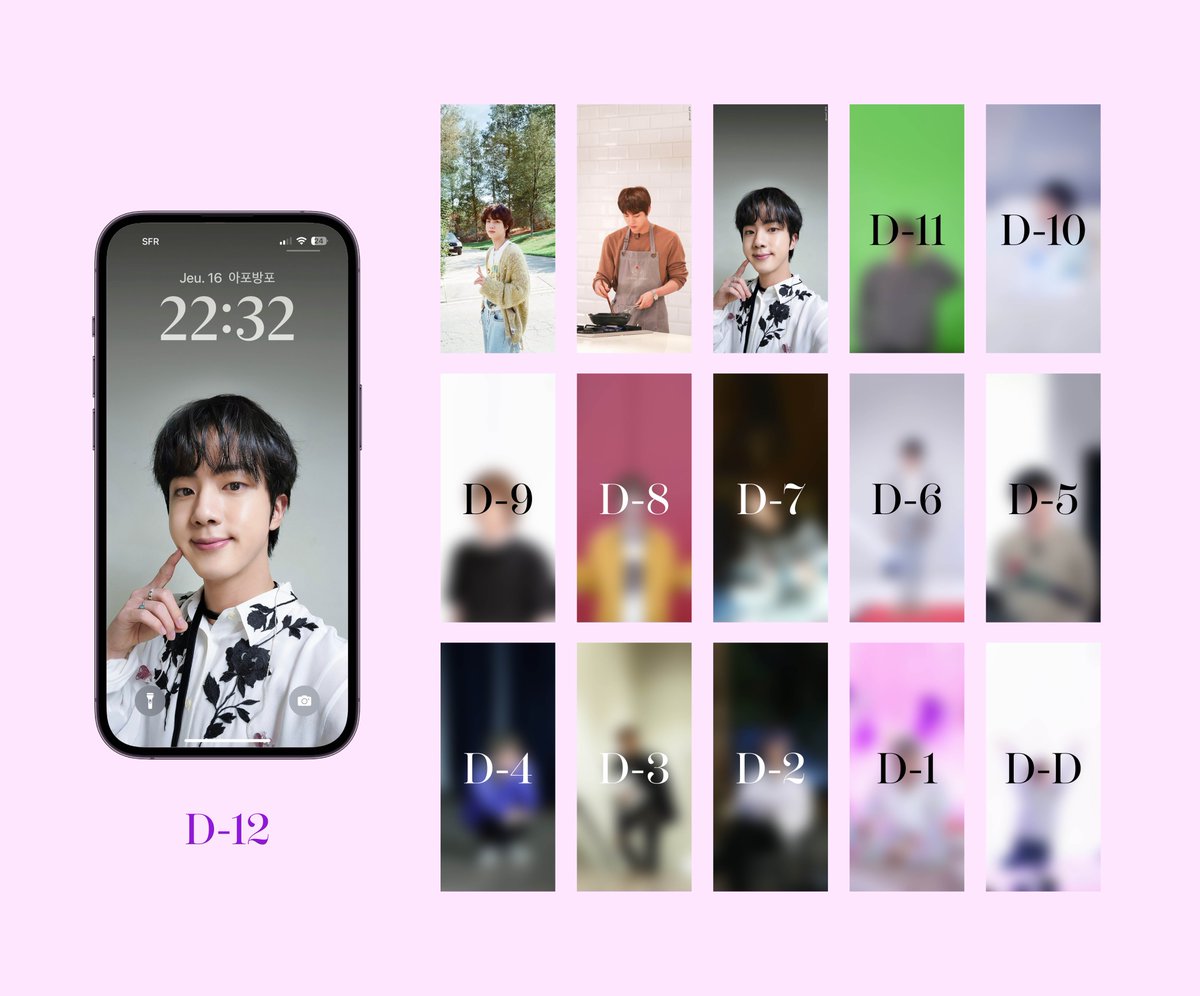 D-12 UNTIL JIN RETURNS 🥹💜
#12DaysToMeetJin #JIN #방탄소년단진 #BTS #BTSWALLPAPER #btslockscreen