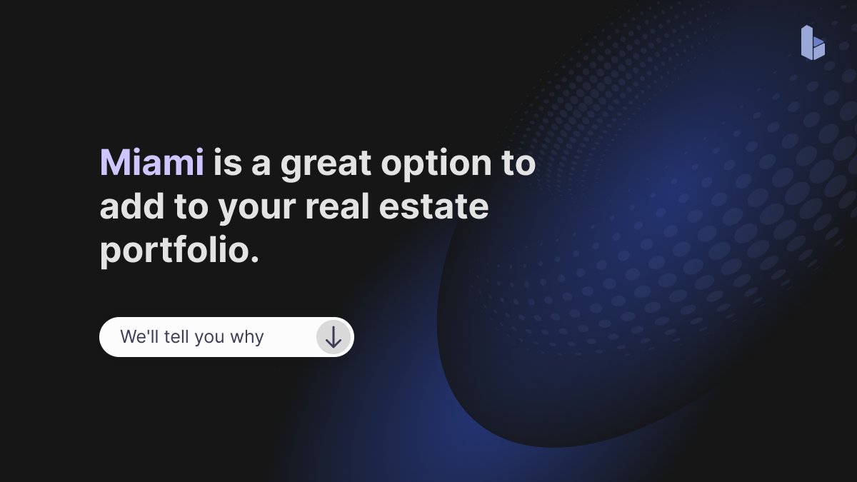 As inflation erodes the value of your cash dollars, adding a fraction of #RealEstate to your portfolio allows you to protect yourself from inflation and receive a steady monthly income in $USDC

#inbric works with #RWA, and we are going to tell you why #Miami it's ideal to start.