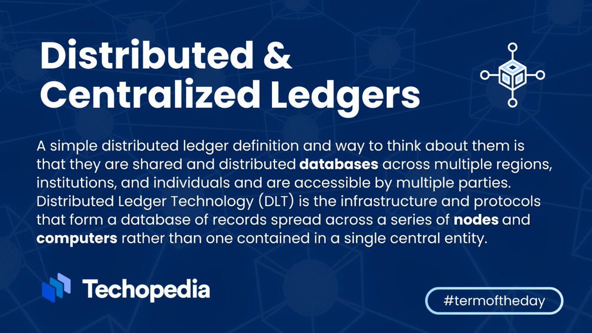 Distributed ledgers operate by multiple users on a network controlling and maintaining a copy of the database. Learn more: i.mtr.cool/zzskhsblmk #DistributedLedgers