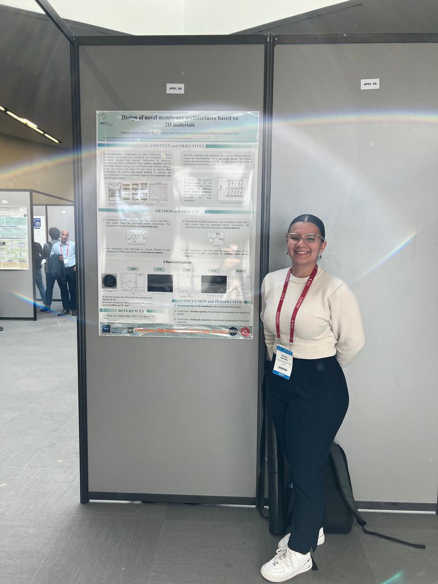 VoiryGroup's tweet photo. If you are at #EMRS visit the poster #jp01-54 from our PhD student @MathildeModerne on nanolaminate membranes! @AgenceRecherche #2DMEMBA https://t.co/LW5ToZLVA6