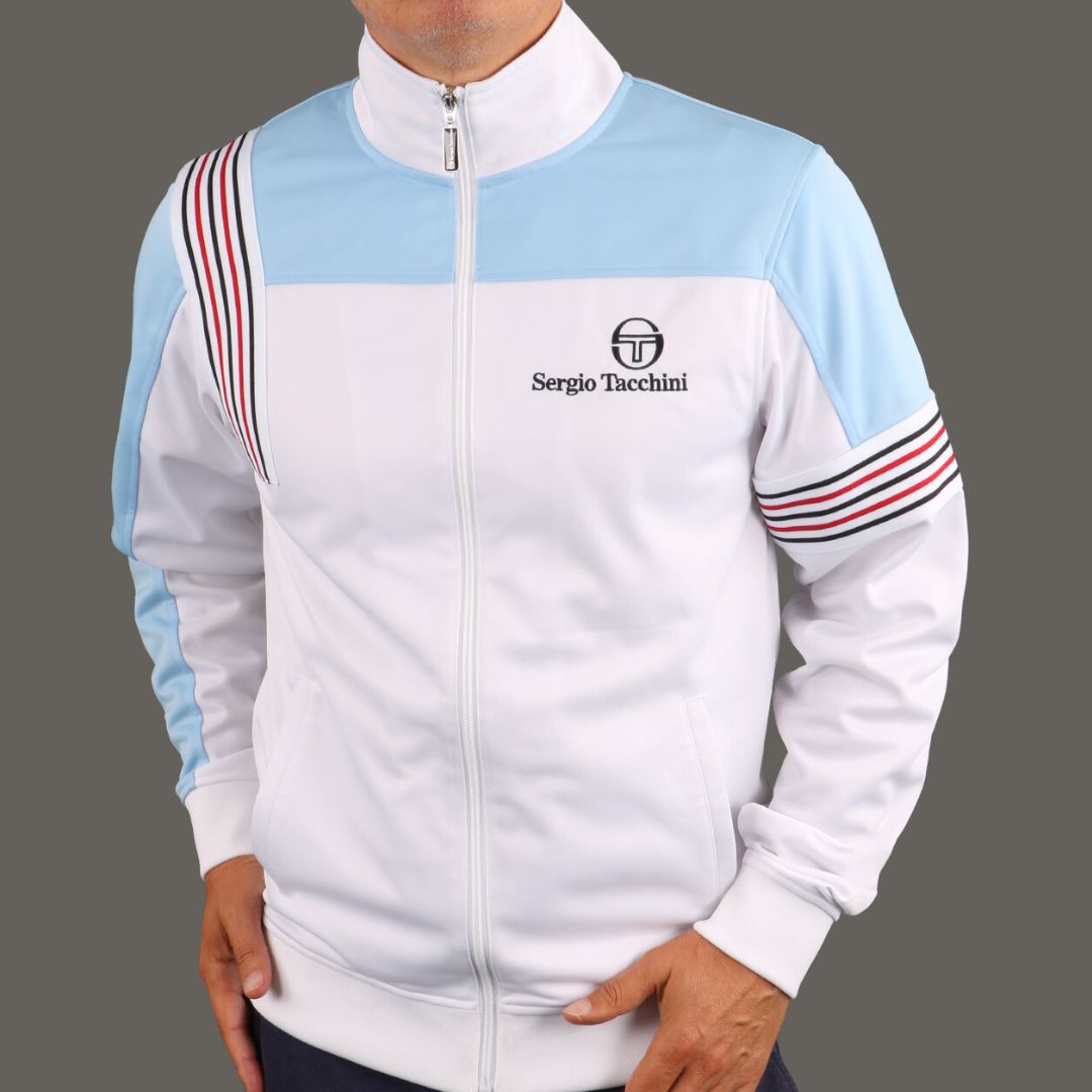 casualclassics's tweet image. A stunning and memorable style, the Sergio Wilander track top. A bold exclusive in white with sky blue detail is another much loved 80s stand out style! Available to buy now: 80scasualclassics.co.uk/track-tops-c26… #sergiotacchini #exclusive #tracktop