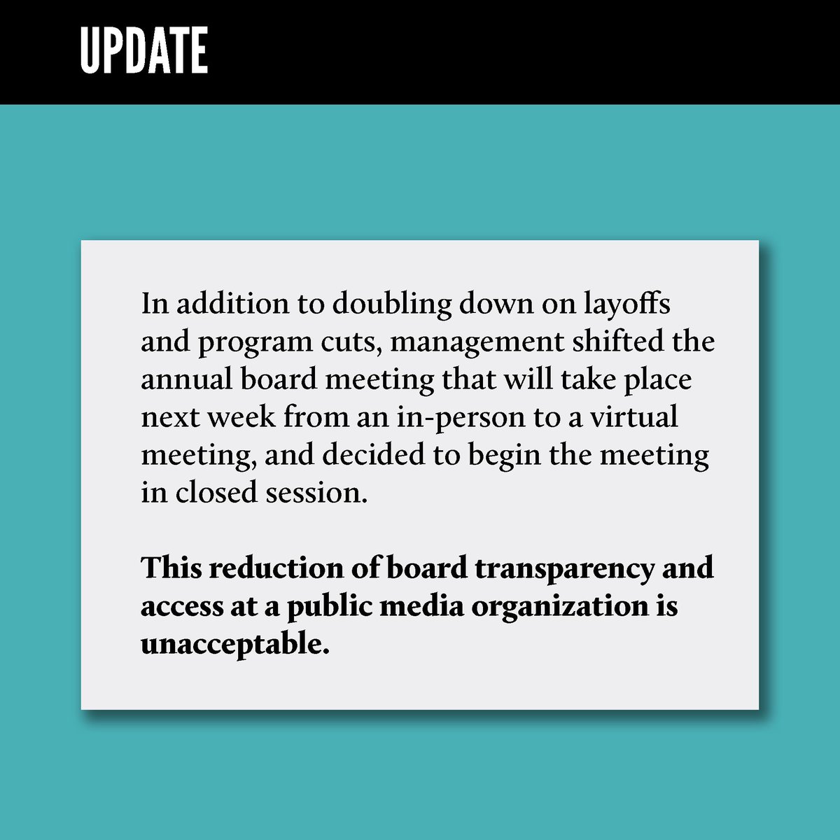 An update from us 🔔