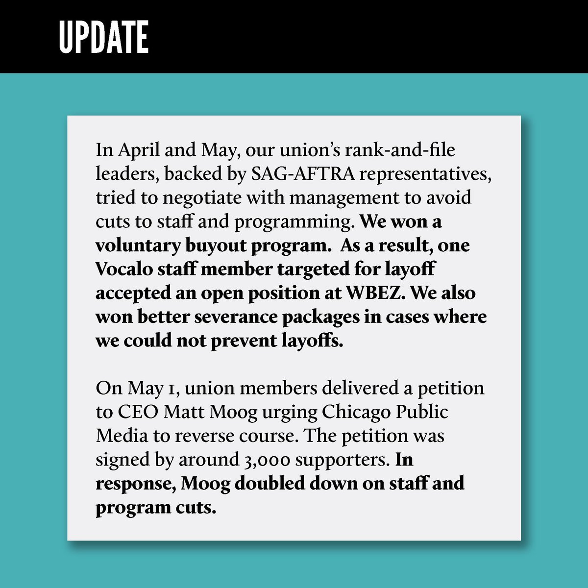 WBEZUnion's tweet photo. An update from us 🔔 https://t.co/l3SyJVhlzb