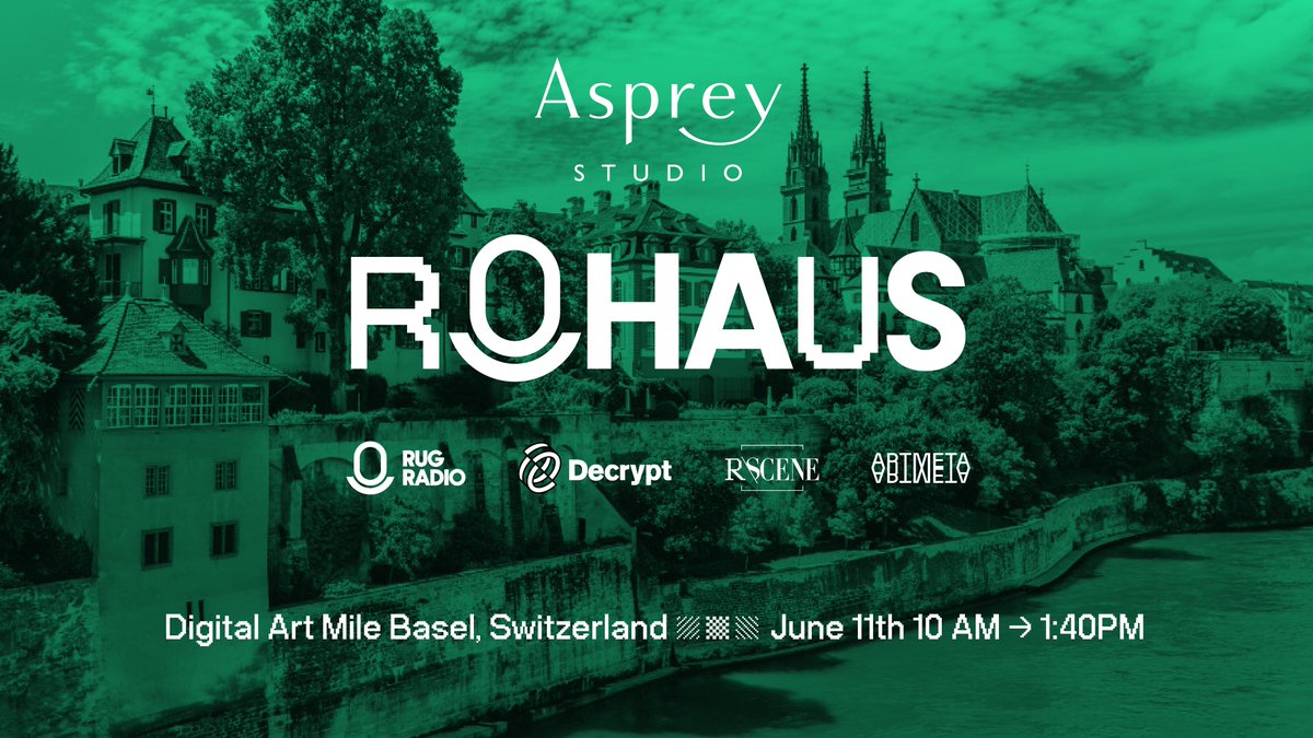 RHAUS is coming to @artbasel Switzerland with @artmeta and the Digital Art Mile, brought to you in partnership with @aspreystudio. We have a packed schedule and very much look forward to welcoming the very best in the Digital Art world! Places are limited - book your space