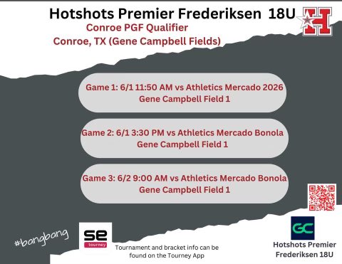 Kaelin Hicks (@kaelinhicks2024) on Twitter photo Schedule for this weekend tournament in Conroe! We will be at Gene Campbell. <a href="/UHCougarSB/">Houston Softball</a> <a href="/SanJacSoftball/">San Jacinto College Softball</a> <a href="/UTAMavsSB/">UTA Softball</a> <a href="/UTSASoftball/">UTSA Softball</a> Schedule for this weekend tournament in Conroe! We will be at Gene Campbell. <a href="/UHCougarSB/">Houston Softball</a> <a href="/SanJacSoftball/">San Jacinto College Softball</a> <a href="/UTAMavsSB/">UTA Softball</a> <a href="/UTSASoftball/">UTSA Softball</a>